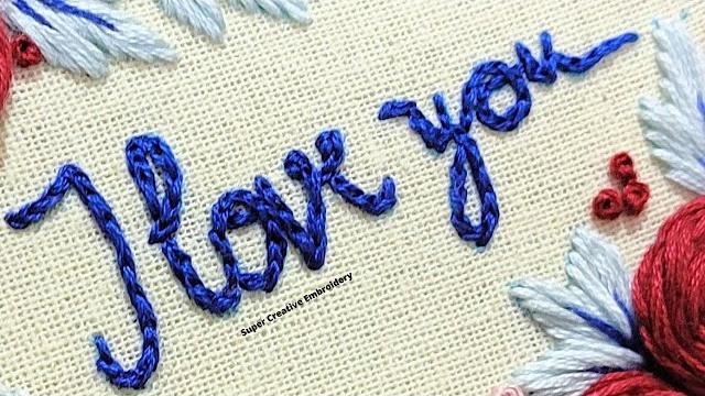How to embroider letters by hand with split back stitch // basic embroidery for beginners #shorts How to embroider letters by hand with split back stitch // basic embroidery for beginners #shorts