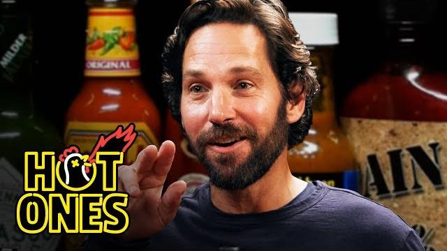 Paul rudd does a historic dab while eating spicy wings | hot ones Paul rudd does a historic dab while eating spicy wings | hot ones