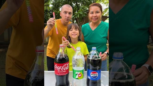 Coca-cola, 7up, pepsi vs mentos #shorts gamgam family Coca-cola, 7up, pepsi vs mentos #shorts gamgam family