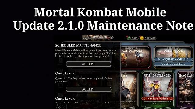 Mortal kombat mobile : update 2.1.0 maintenance note | surprise at end | kold team faction battle Mortal kombat mobile : update 2.1.0 maintenance note | surprise at end | kold team faction battle