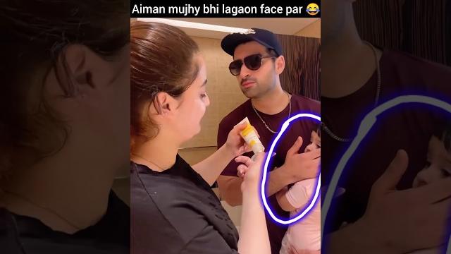 Again muneeb try to hide miru's face #aimankhan #minalkhan Again muneeb try to hide miru's face #aimankhan #minalkhan