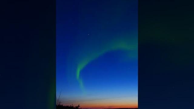 Northern lights aurora borealis at sunset Northern lights aurora borealis at sunset