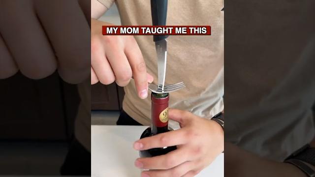 Anyone can open a cork with fork Anyone can open a cork with fork