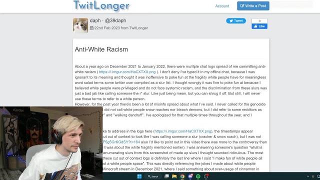Xqc reacts to 39daph addresses racism allegations Xqc reacts to 39daph addresses racism allegations