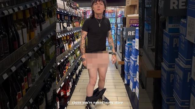 Naked man in convenience store Naked man in convenience store