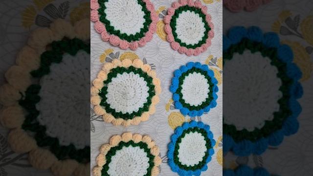 Crochet tulip coasters#yarn #panda #crocetpanda #crochet #keychain#crochetbouquet#crochetflower Crochet tulip coasters#yarn #panda #crocetpanda #crochet #keychain#crochetbouquet#crochetflower