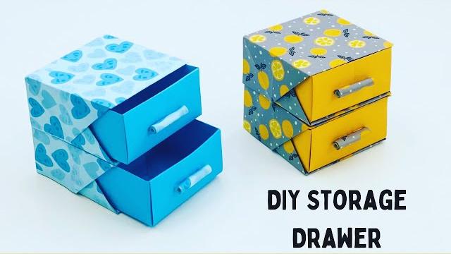 Diy mini paper drawers / paper craft/ small origami storage box diy / desk organizer drawer Diy mini paper drawers / paper craft/ small origami storage box diy / desk organizer drawer