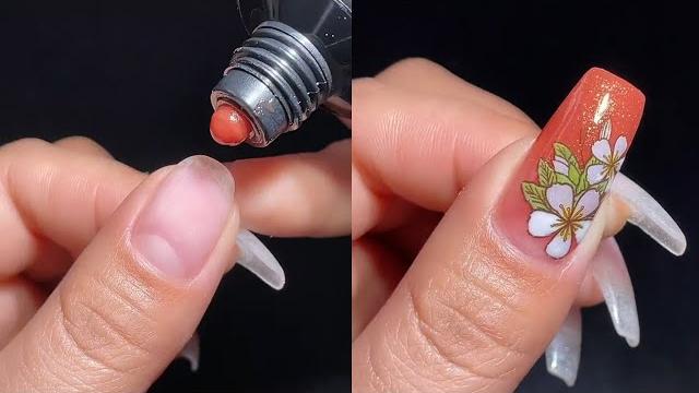 Summer flower polygel nail extension | polygel nail extension tutorial | nailartistkim Summer flower polygel nail extension | polygel nail extension tutorial | nailartistkim