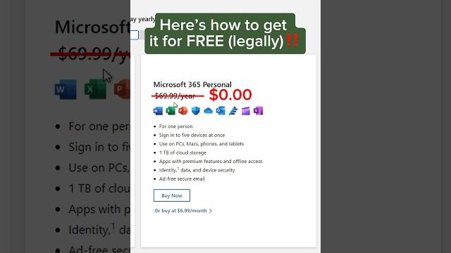 How to get microsoft office free (and legal)‼️ #excel How to get microsoft office free (and legal)‼️ #excel