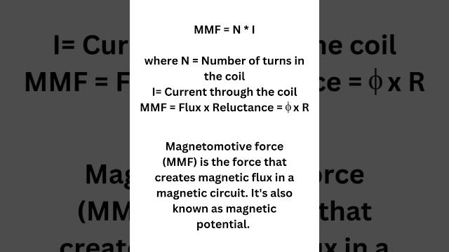 Magnetomotive force (mmf) explained in 6 seconds! #electriccircuits #electriclearning #education Magnetomotive force (mmf) explained in 6 seconds! #electriccircuits #electriclearning #education