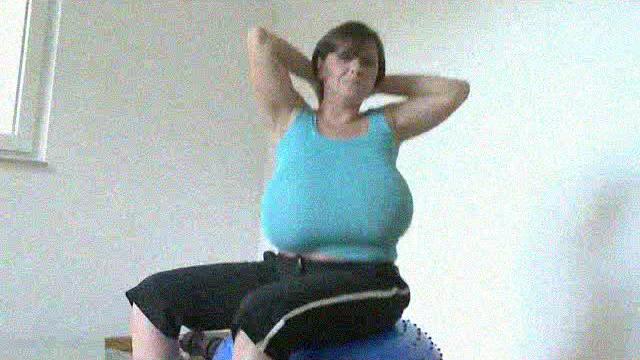 Milena velba fitness with a big ball Milena velba fitness with a big ball
