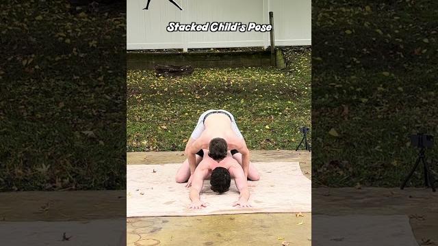 How to do stacked child's pose - yoga for men #shorts How to do stacked child's pose - yoga for men #shorts