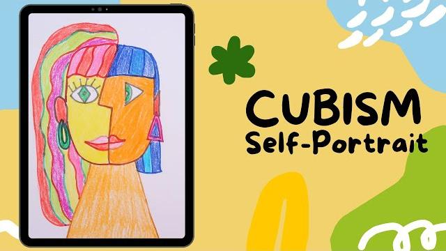 Cubism self-portrait drawing Cubism self-portrait drawing