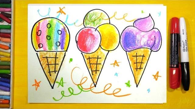 Как нарисовать мороженое, урок рисования для детей от 3 лет Как нарисовать мороженое, урок рисования для детей от 3 лет