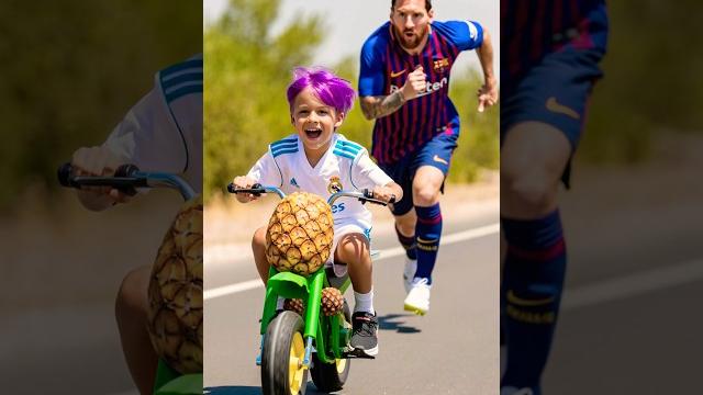 Messi took away ronaldo's son's pineapple motorcycle #ronaldo #messi #football #trending #funny Messi took away ronaldo's son's pineapple motorcycle #ronaldo #messi #football #trending #funny