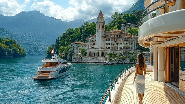 Luxurious day in lugano - a walk through the swiss streets and a cruise on a crystal alpine lake Luxurious day in lugano - a walk through the swiss streets and a cruise on a crystal alpine lake