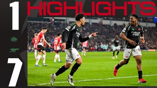Ucl highlights | psv vs arsenal (1-7) | timber, nwaneri, merino, odegaard, trossard, calafiori Ucl highlights | psv vs arsenal (1-7) | timber, nwaneri, merino, odegaard, trossard, calafiori