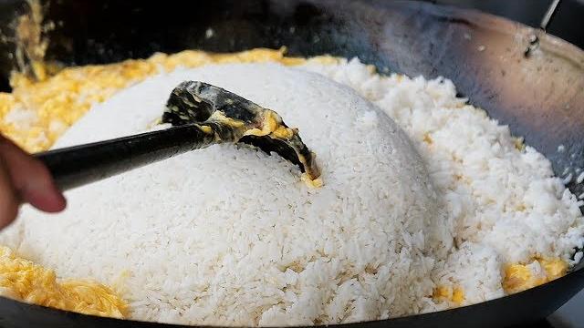 Thai street food - giant egg fried rice bangkok seafood thailand Thai street food - giant egg fried rice bangkok seafood thailand