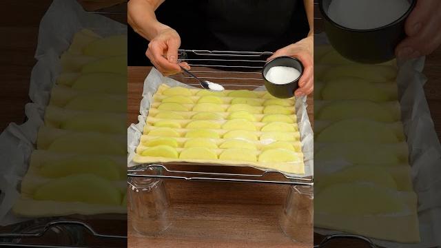 Dessert in 5 minutes! just puff pastry and 2 apples Dessert in 5 minutes! just puff pastry and 2 apples
