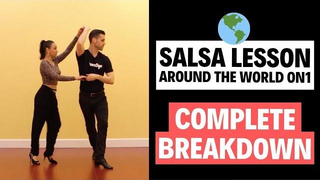 Salsa on 1 - intermediate salsa lesson - around the world (full breakdown) | thedancedojo.com Salsa on 1 - intermediate salsa lesson - around the world (full breakdown) | thedancedojo.com