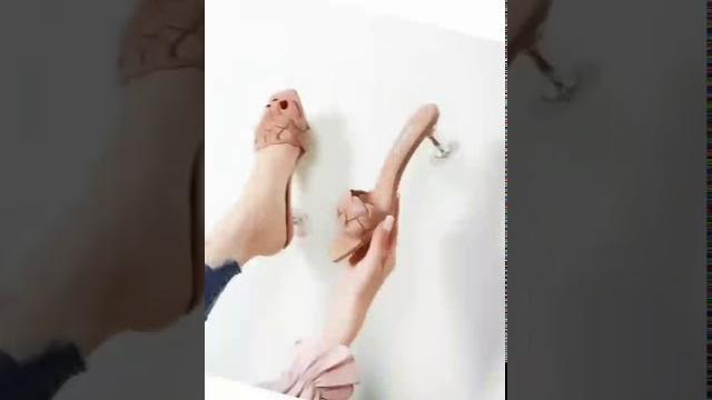時尚編織透明方頭一字露趾秀氣粗跟高跟鞋 時尚編織透明方頭一字露趾秀氣粗跟高跟鞋