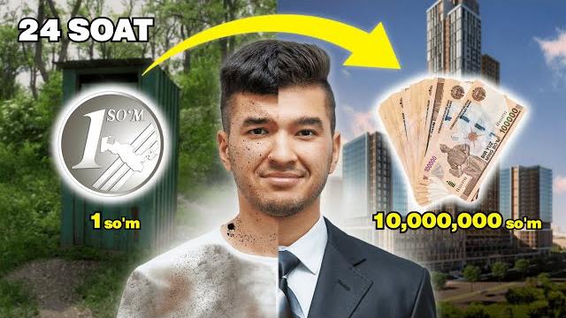 24 soatta 1 so'mdan 10,000,000 so'm ishlab topdim! 24 soatta 1 so'mdan 10,000,000 so'm ishlab topdim!