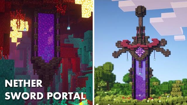 Minecraft | how to build a nether sword portal | tutorial Minecraft | how to build a nether sword portal | tutorial