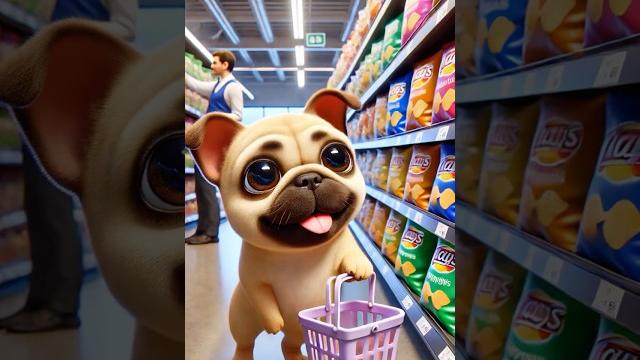 Trendiest dog buys snacks! skateboard potato chip "delivery" & sweet sharing with owner! #shorts Trendiest dog buys snacks! skateboard potato chip "delivery" & sweet sharing with owner! #shorts
