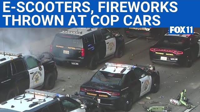 Driverless waymo cars, police cruisers lit on fire by agitators in downtown la | fox 11 la Driverless waymo cars, police cruisers lit on fire by agitators in downtown la | fox 11 la