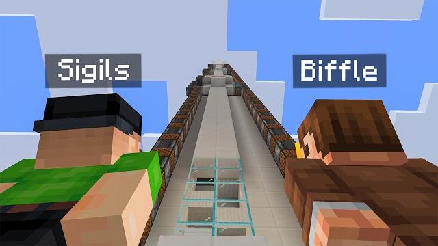 Making an insane elevator in camp minecraft Making an insane elevator in camp minecraft
