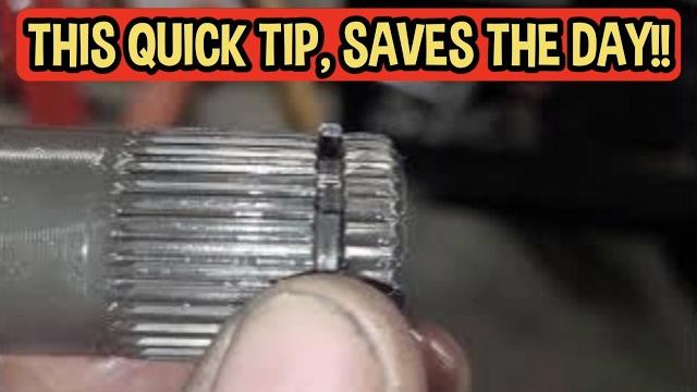 Cv axle installation quick tech tip Cv axle installation quick tech tip