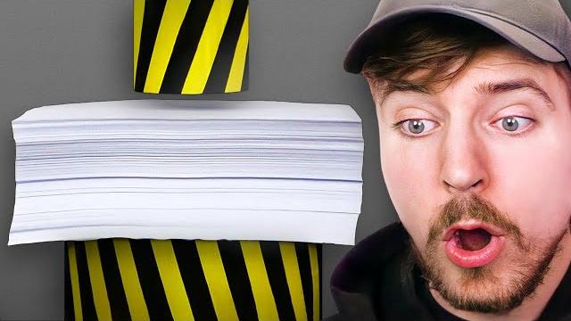 Hydraulic press vs 1000 sheets of paper Hydraulic press vs 1000 sheets of paper
