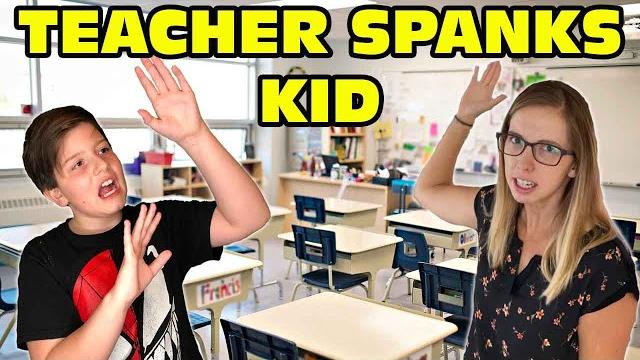Kid gets spanked by school teacher! Kid gets spanked by school teacher!