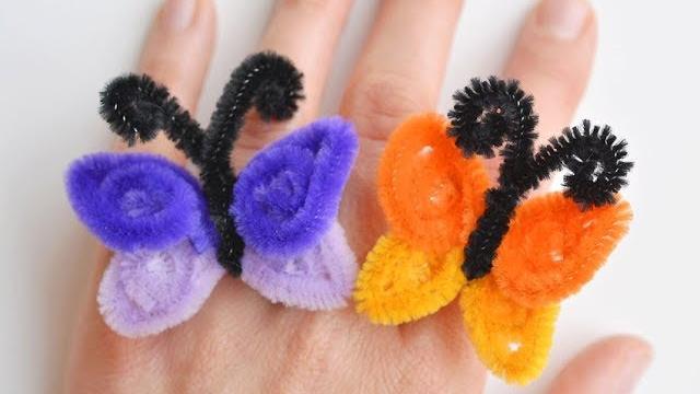 How to make pipe cleaner butterfly rings How to make pipe cleaner butterfly rings