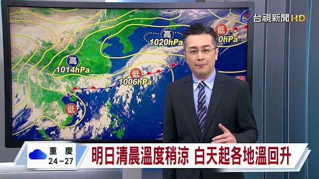 【0529台視晚間氣象】明日鋒面南移 中部以北、東部天氣回穩 【0529台視晚間氣象】明日鋒面南移 中部以北、東部天氣回穩