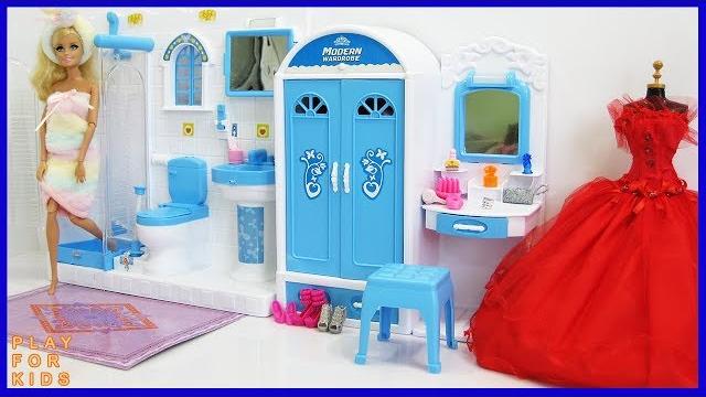 Barbie bedroom bathroom shower morning routine Barbie bedroom bathroom shower morning routine