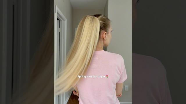 Spring hair hack #hairstyle #hairtutorial #easyhairstyle #shorts #hairhacks #ponytail #blondehair Spring hair hack #hairstyle #hairtutorial #easyhairstyle #shorts #hairhacks #ponytail #blondehair