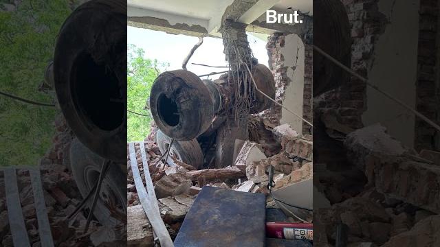 The front of crashed air india flight landed on bj medical college doctors' hostel roof in ahmedabad The front of crashed air india flight landed on bj medical college doctors' hostel roof in ahmedabad
