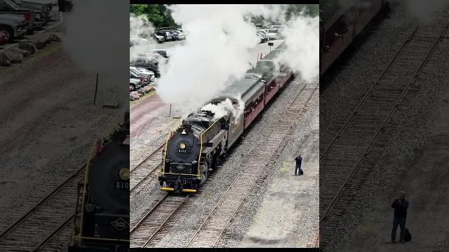 Reading & northern t1 #2102 4-8-4 steam locomotive, backs into jim thorpe, pa #train #steamtrain Reading & northern t1 #2102 4-8-4 steam locomotive, backs into jim thorpe, pa #train #steamtrain