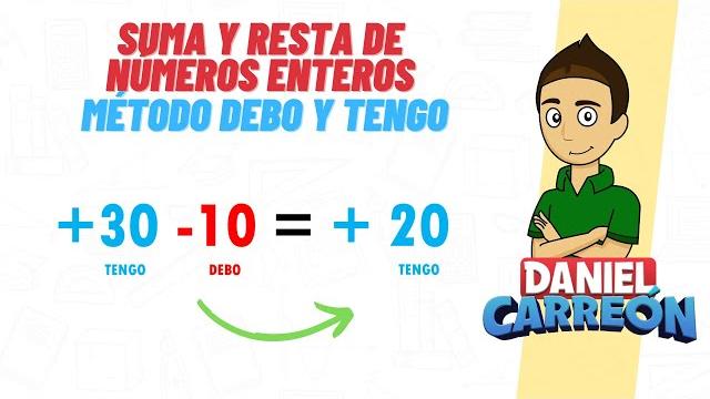 Suma y resta de numeros enteros método debo y tengo super facil - para principiantes Suma y resta de numeros enteros método debo y tengo super facil - para principiantes