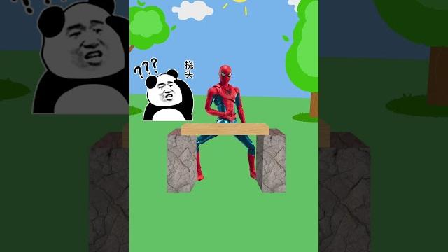 The superhero smashed the wooden board, but spider-man is so weak?. #spiderman #ultraman The superhero smashed the wooden board, but spider-man is so weak?. #spiderman #ultraman