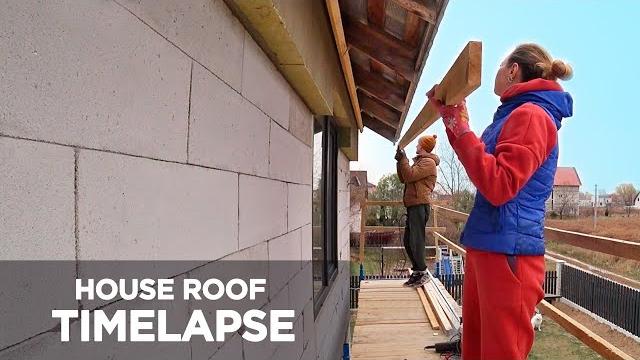 Roof. couple builds amazing house - timelapse Roof. couple builds amazing house - timelapse