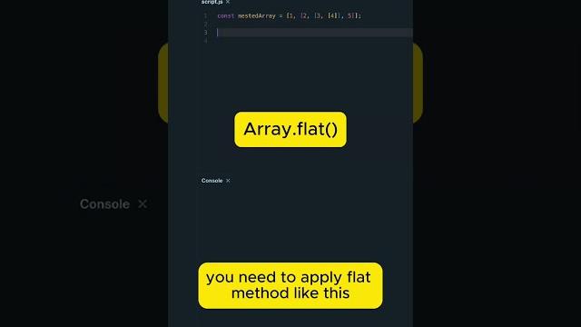 Array.flat() | javascript tip Array.flat() | javascript tip