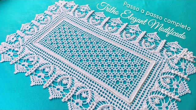 Trilho de mesa elegant modificado/caminho de mesa em crochê#passoapasso por#mirianartesemcroche Trilho de mesa elegant modificado/caminho de mesa em crochê#passoapasso por#mirianartesemcroche