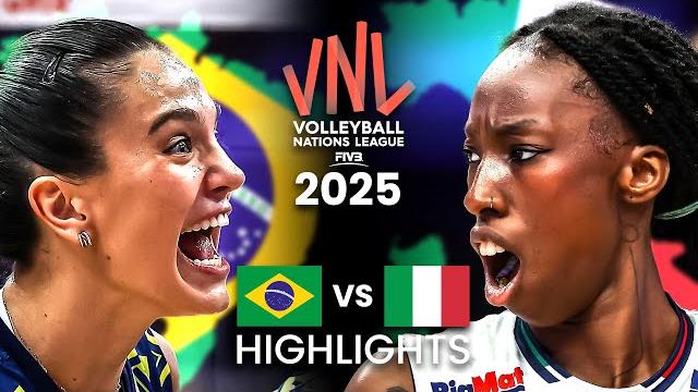 Brazil vs italy | highlights | women's vnl 2025 Brazil vs italy | highlights | women's vnl 2025