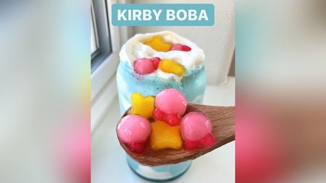 I made kirby boba! #shorts I made kirby boba! #shorts