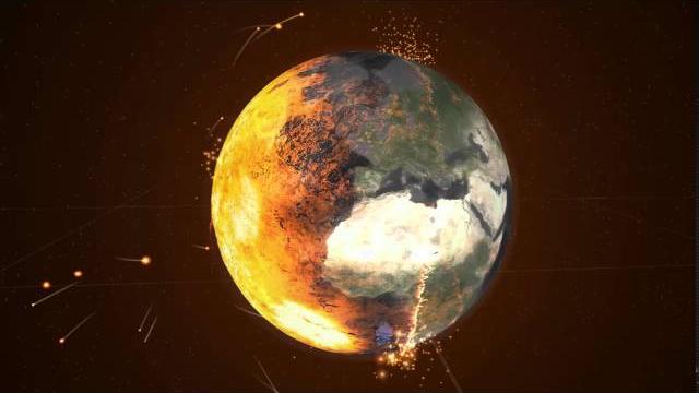 Earth and moon collision simulation Earth and moon collision simulation