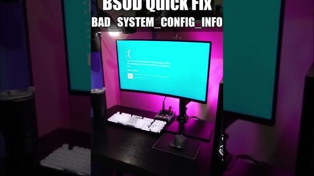 Bsod quick fix bad_system_config_info #shorts Bsod quick fix bad_system_config_info #shorts