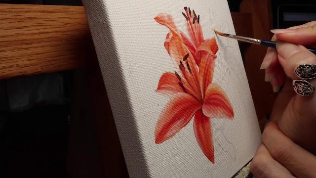 Tiger lily painting demo by julia haw Tiger lily painting demo by julia haw