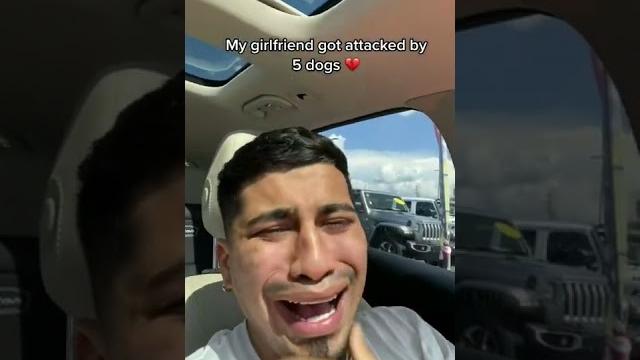 My girlfriend got attacked by 5 dogs!! #shorts My girlfriend got attacked by 5 dogs!! #shorts